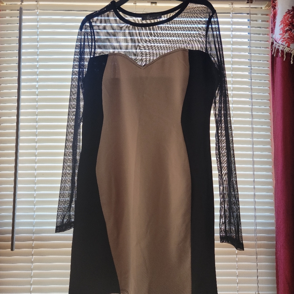 Beige full Sleeve mini dress